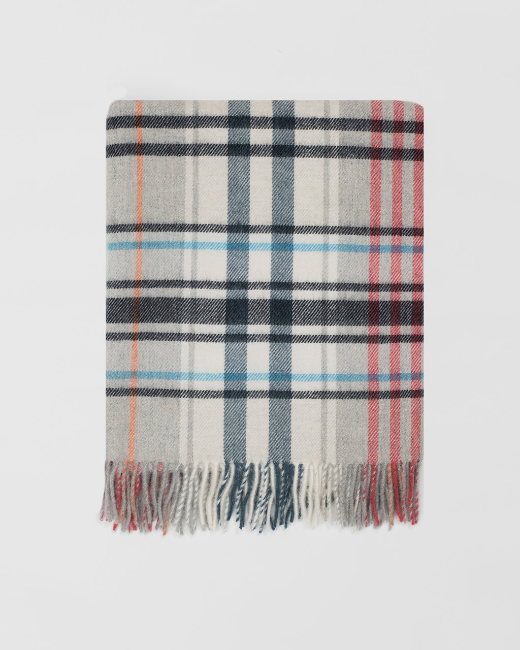 Remony pitnacree rose - Plaid blanket with colorful pattern on a light gray background